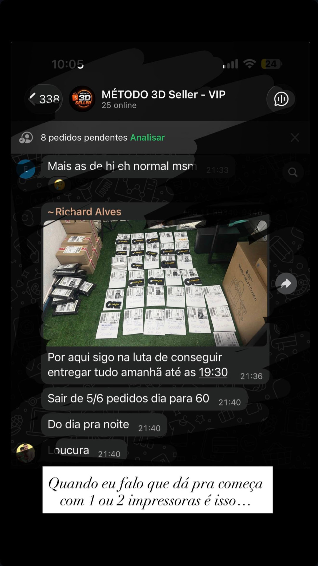Feedback real de aluno do Método 3D Seller — FEEDBACK_08