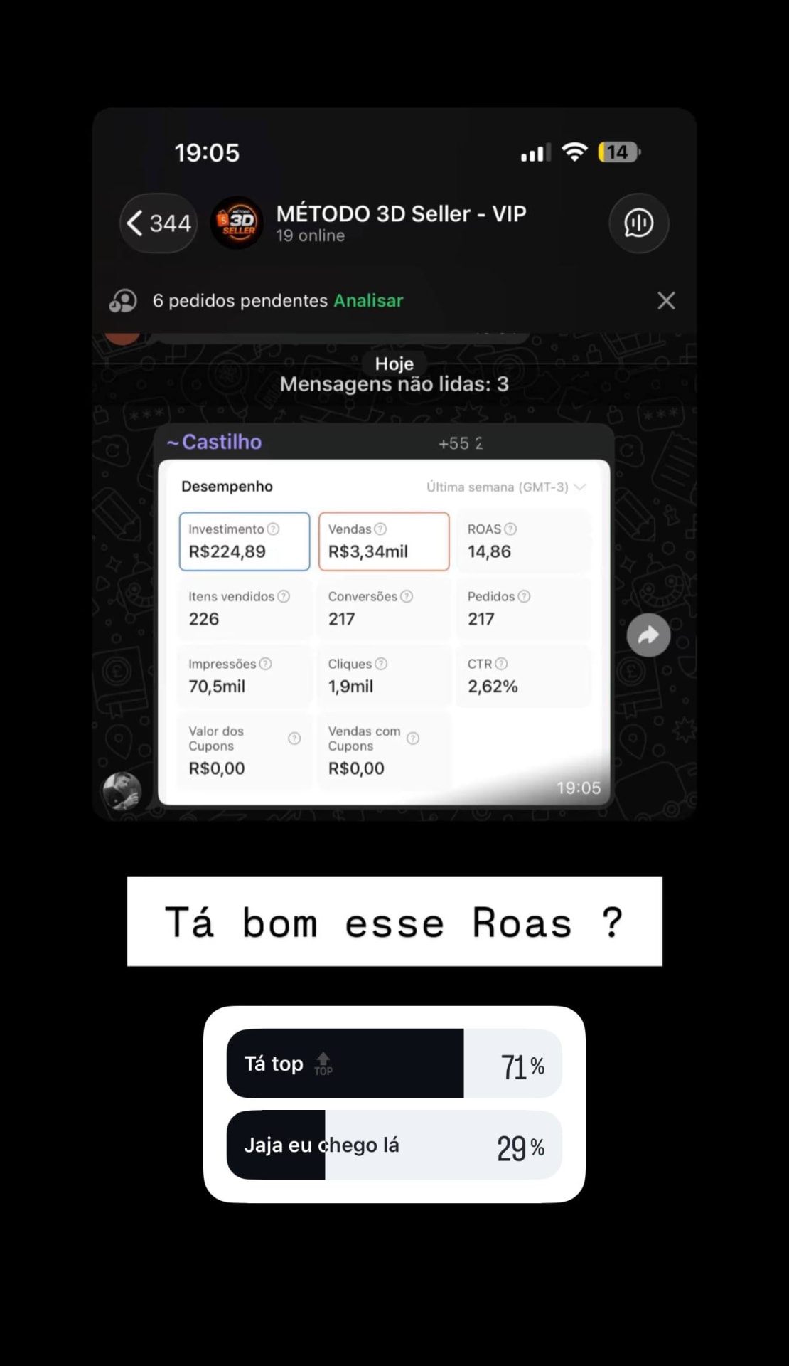 Feedback real de aluno do Método 3D Seller — FEEDBACK_10